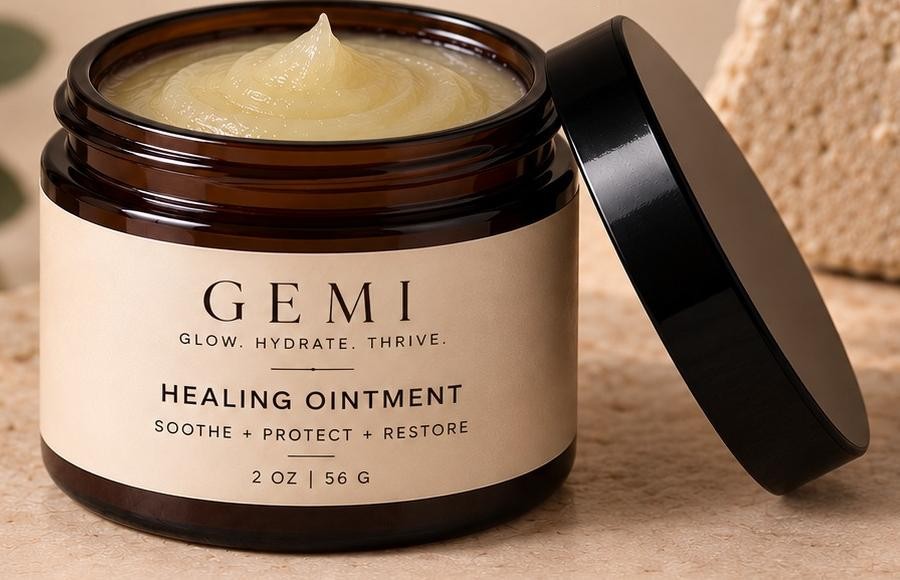 GEMISKIN Healing Ointment, open jar